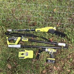 Ryobi 9.5’ Pole Saw Only No Battery Or Charger Or Drill