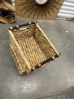 Bamboo Bin W Handles 