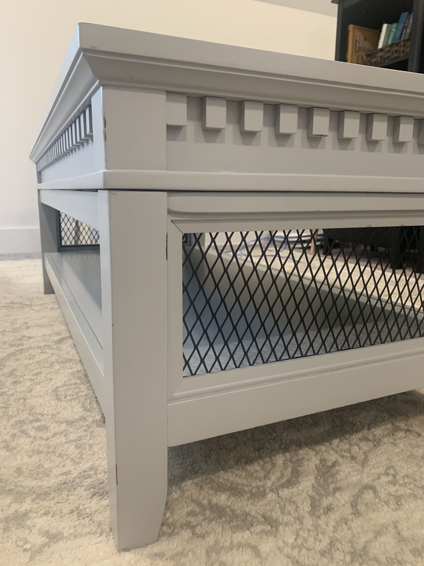 Sturdy Farmhouse Coffee Table with Shelf