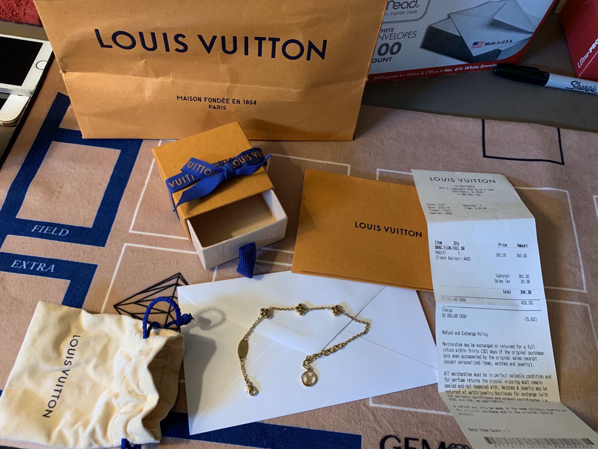 Authentic Louis Vuitton Bangle Bracelet Flower