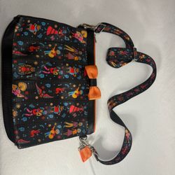 Harvey x Disney Coco Bow Dia de Los Muertos Crossbody Purse Adjustable Strap Bag