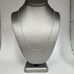 Patina 925 Sterling silver 22" Rope Necklace Classic antique finish silver chain