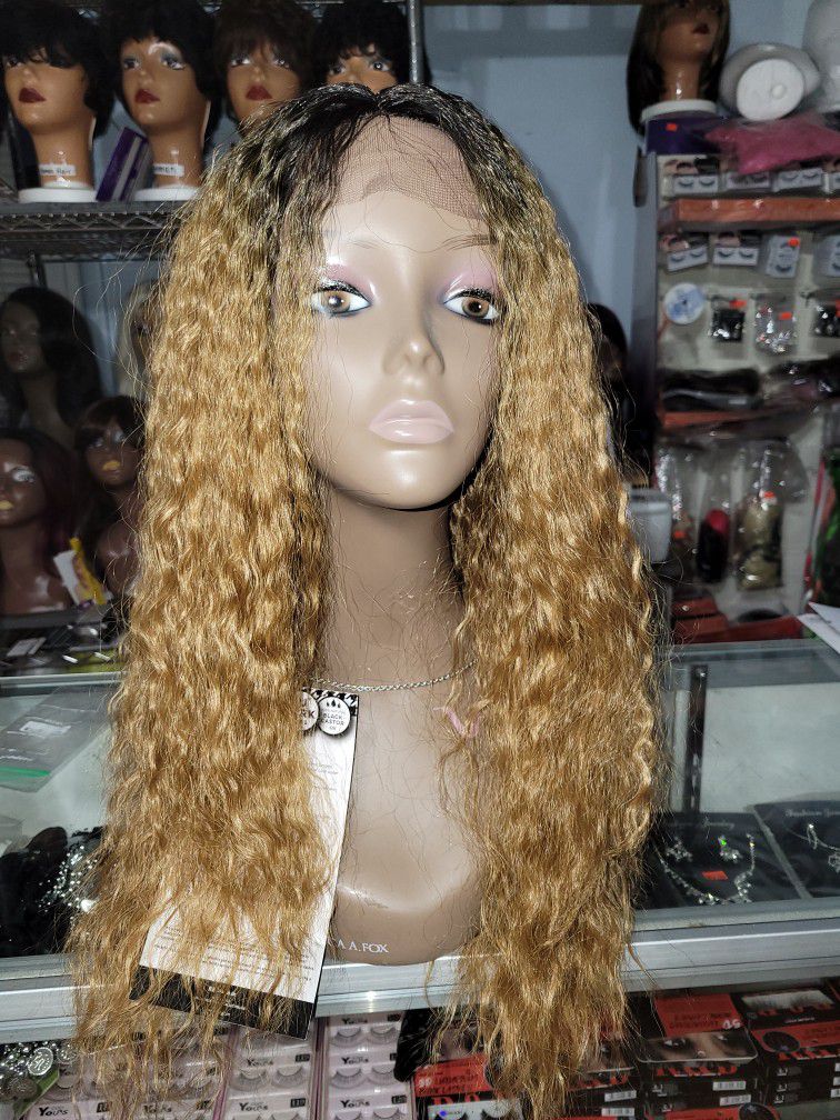 Moore#R27, Synthetic Lace Front & Heat Safe Wig.