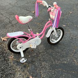 12-Inch Wheel Kids Bike Pink Training Wheels