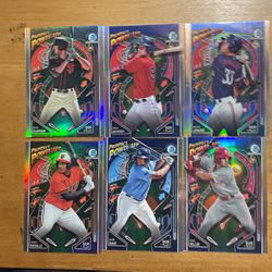 2024 BOWMAN LOT OF 6 PROSPECT POWER UP CARDS