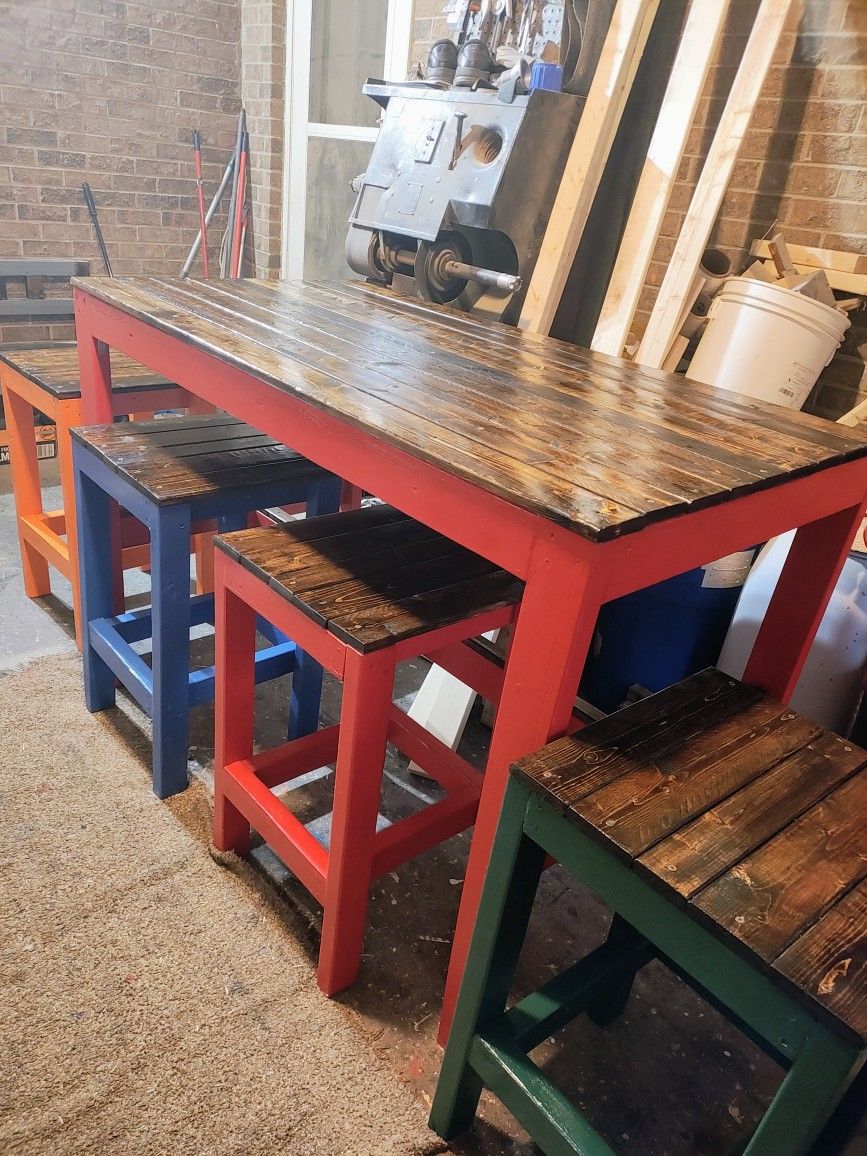 Bar Height Multi Color Table Set 