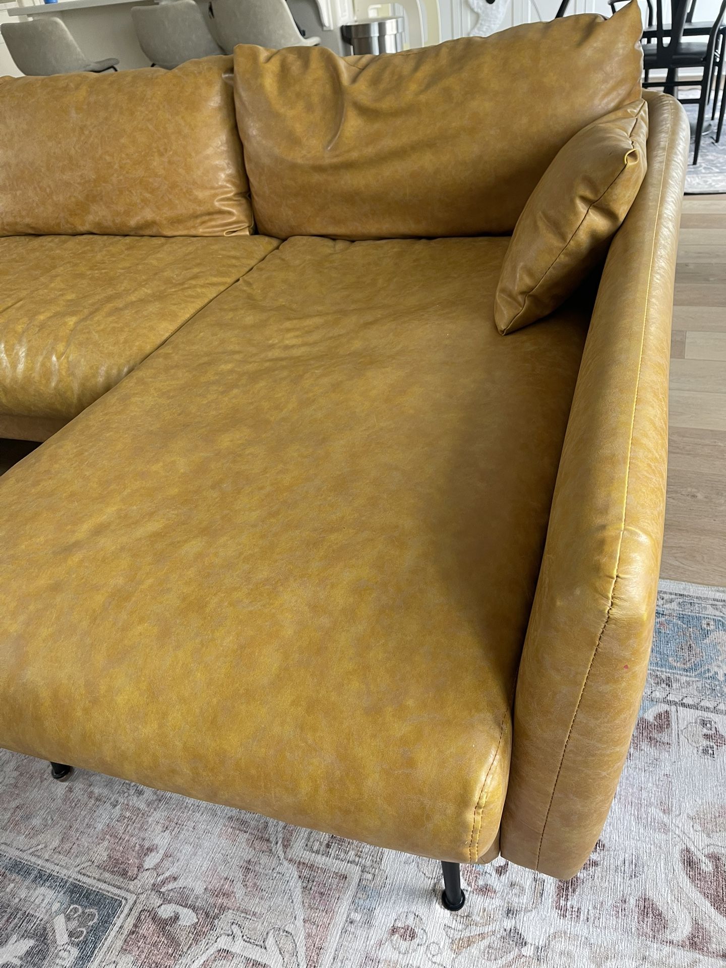 Vegan Leather Sectional Couch