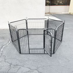 $60 (New) Heavy duty 24” tall x 32” wide x 6-panel pet playpen dog crate kennel exercise cage fence play pen 