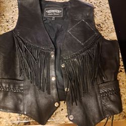 Fringed motorcycle Leather Vest