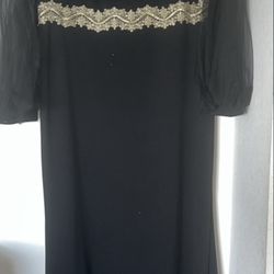 A Black And Goldish Dress 