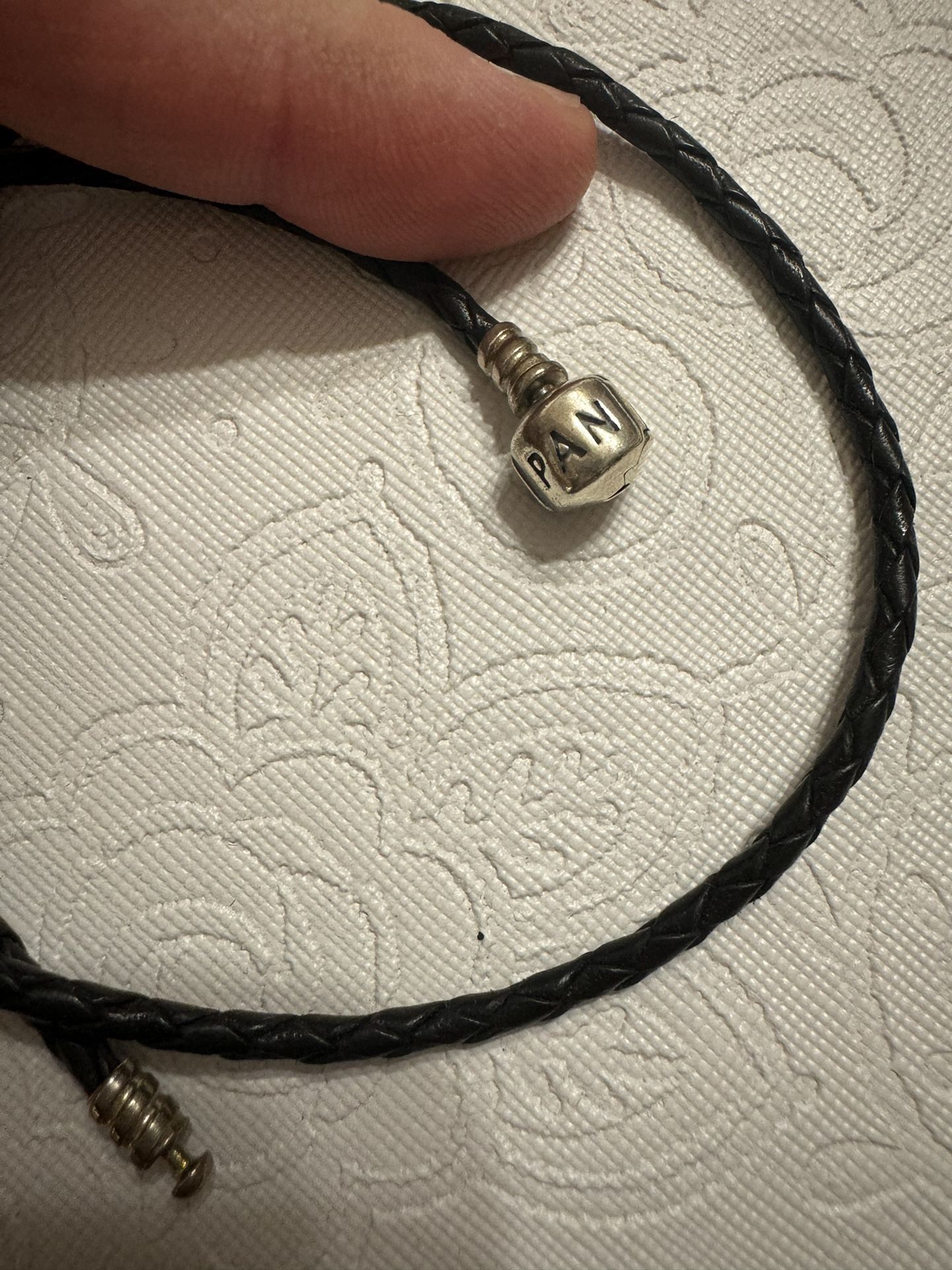 Pandora Moments Double Black Leather Bracelet