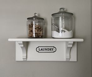 Laundry Shelf With Corbels•French Country Shelf•Farmhouse Shelf•Solid Wood Sturdy, Tight Joints•With Hardware 🔨 
