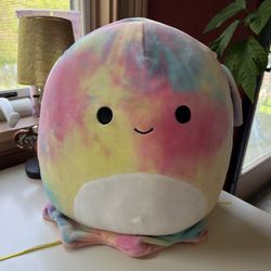 Squishmallow Janet the Jellyfish 11” Rainbow Tie Dye Plush W/ Tags