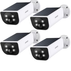 Cameras for Home Security-2K Wireless Security Camera Outdoor with AI Motion Detection & Siren, Non-Stop Solar Powered Charging, Color Night Vision, S