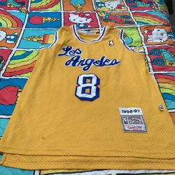 Hardwood Classics Mitchell & Ness Los Angeles Lakers Number 8 Bryant Jersey Size M