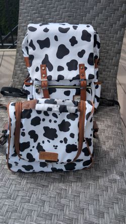 School and insulated lunch bag-Cow print