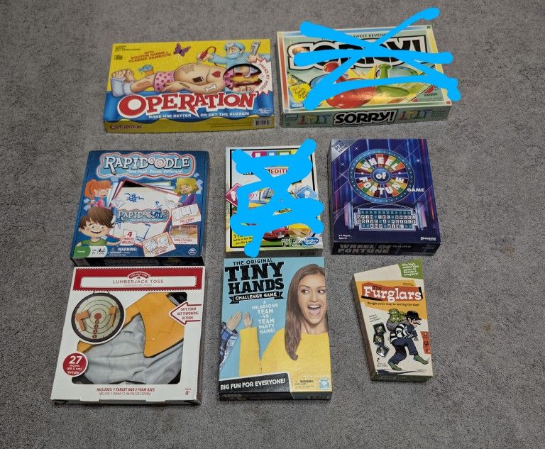 Board Games -- $5 Each