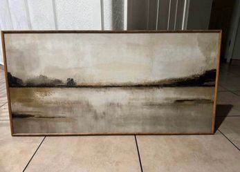 Neutral Abstract Landscape Framed Wall Art