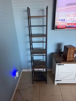 2 - Industrial Ladder Bookshelf 6-Tier