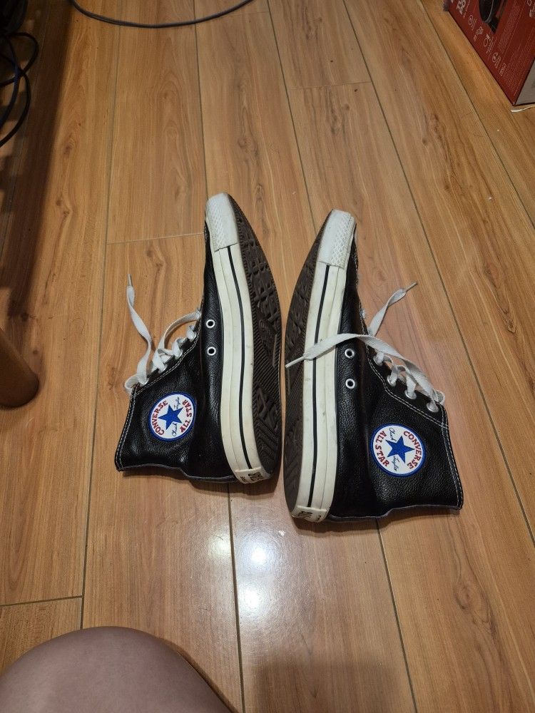 Vintage Leather Converse High Tops Size 9 1/2