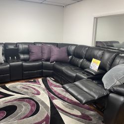 Beautiful Black Madrid Sectional Sofa!$1599!*SAME DAY DELIVERY*NO CREDIT NEEDED*EASY FINANCING*HUGE SALE*