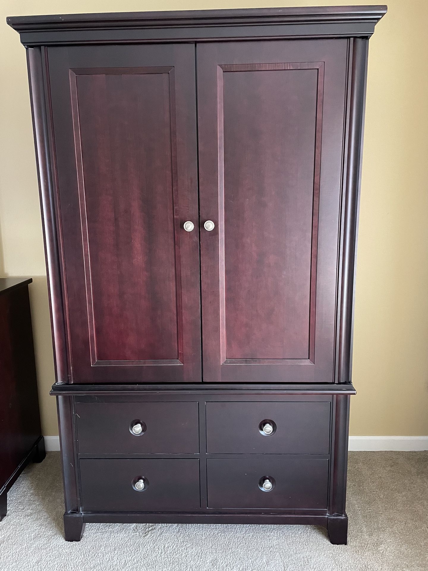 Solid Wood Armoire TV Stand