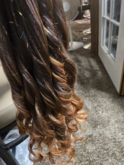 real  long  brown hair curls synthetic hair I'm gonna make some  extensions