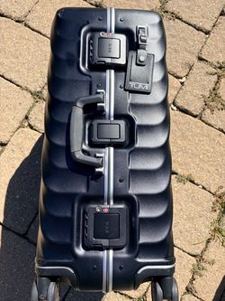 TUMI 19 Degree Frame Medium Checked Suitcase – Black Textured – $650