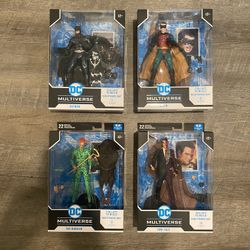 In Hand, Brand New, Never Opened - Mcfarlane - DC - Batman Forever Bundle - Batman, Robin, Two-Face and Riddler - 7” Action Figures