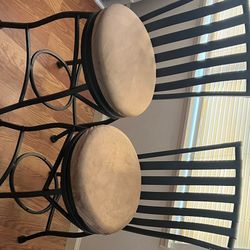3 Brown Bar Chairs 