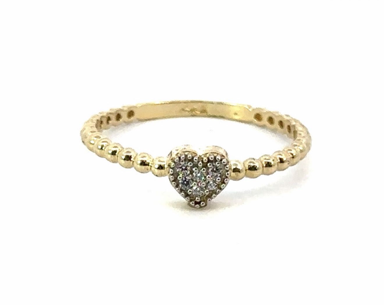 Woman’s Ladies 14k Yellow Gold CZ Cubic Zirconia Heart Stacking Band Ring Size 7 GP3115251