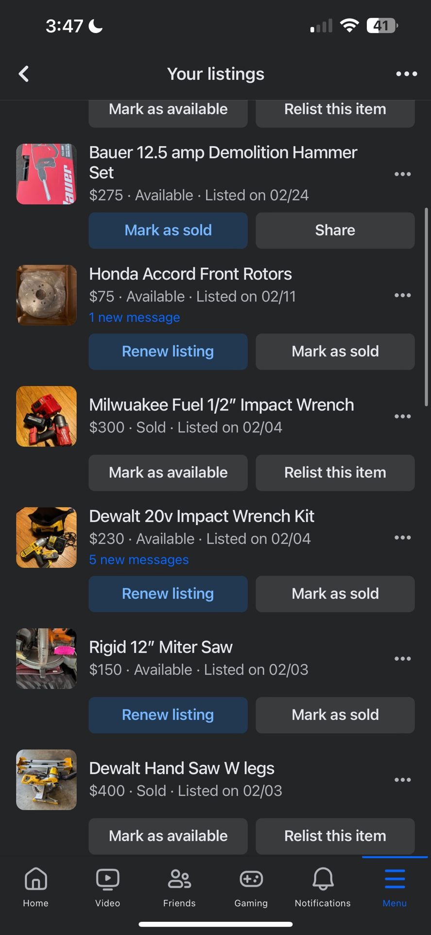 Milwuakee, Dewalt, Ryobi Tool, etc
