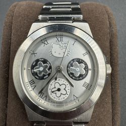 Hello Kitty Limited Edition 1003 Sanrio Chronograph Watch Stainless Steel Rare G