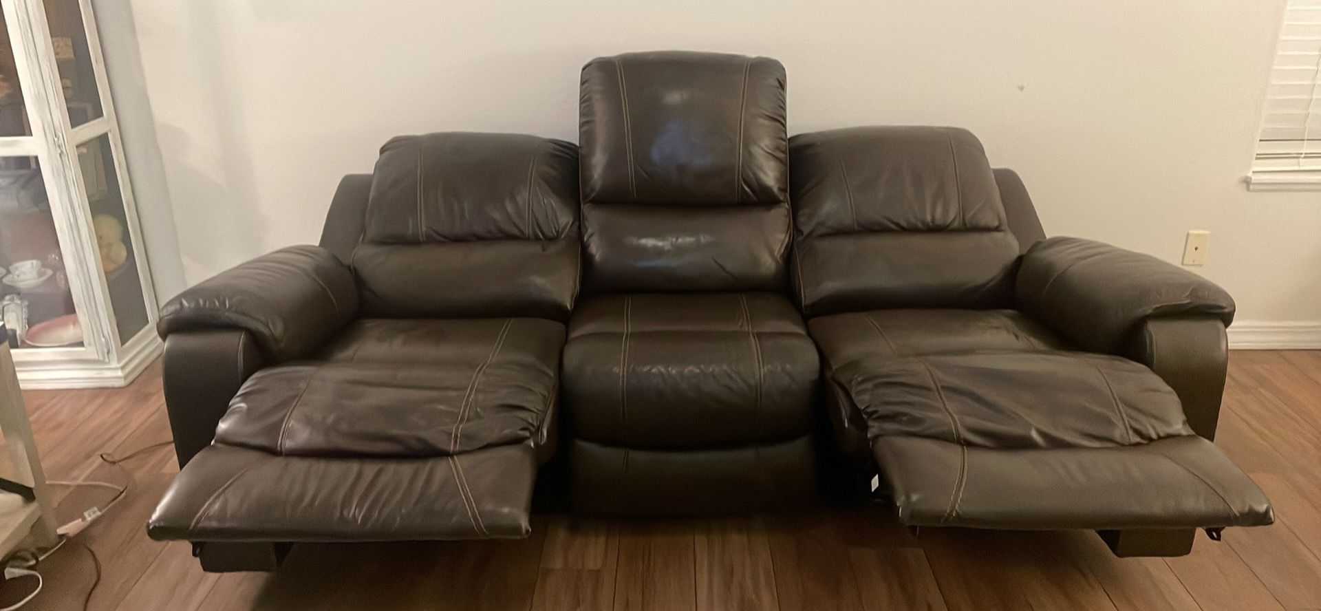 Leather Recliner Sofa