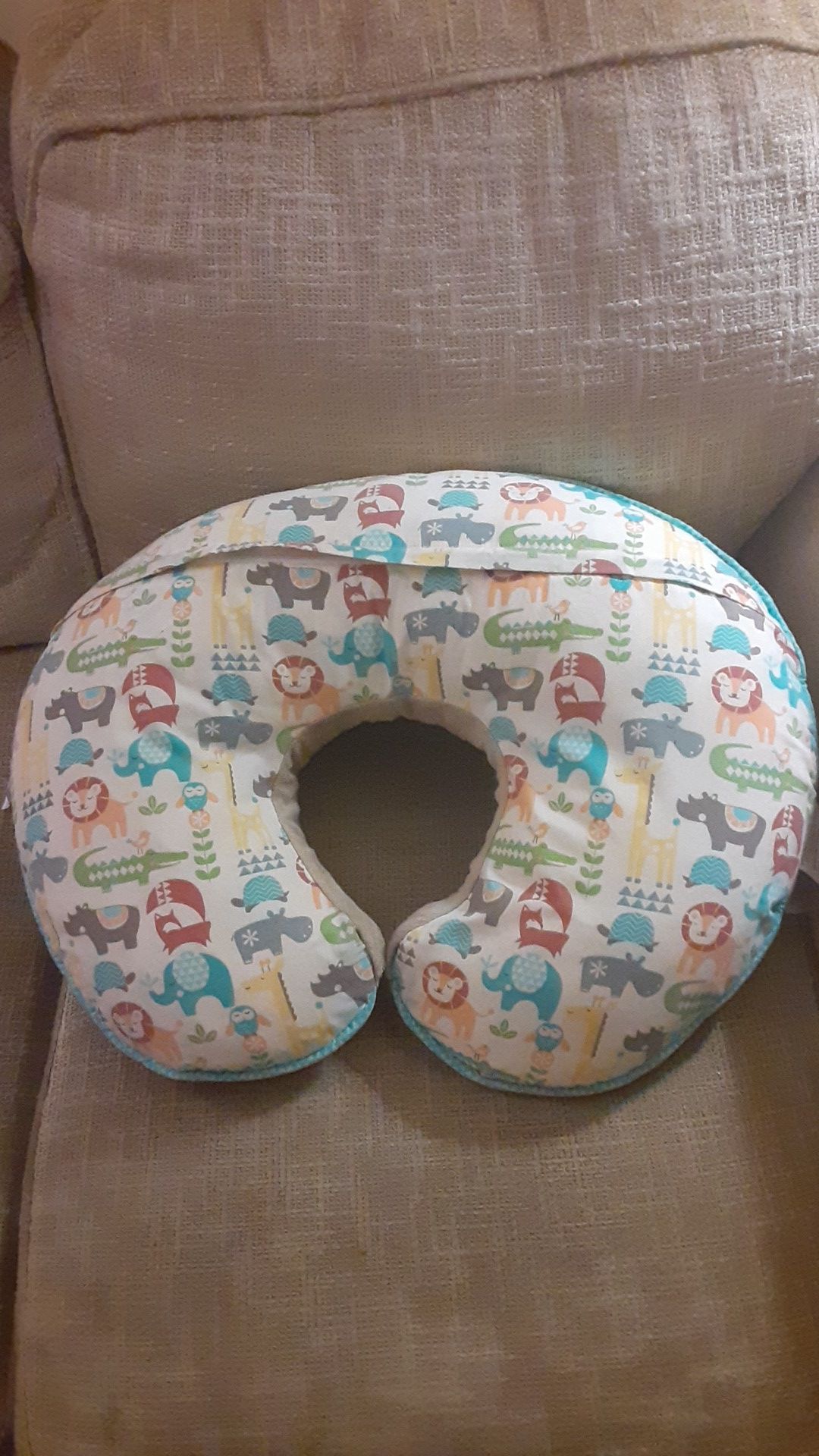 2- toned Gender neutral Boppy nursing pillow.