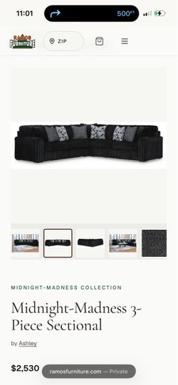 Deep black sectional