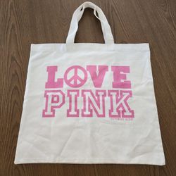 Victoria's Secret Love Pink Peace Tote Bag New