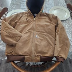 Carhart Firm Brown Duck Jacket with Hood