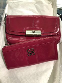 Coach Wristlet - Raspberry Color & Slim Zip Wallet