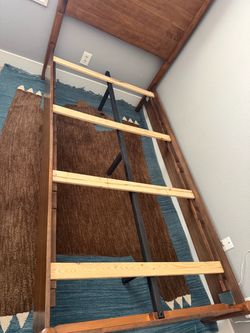 Twin-Wood Bed Frame with Headboard and Slats