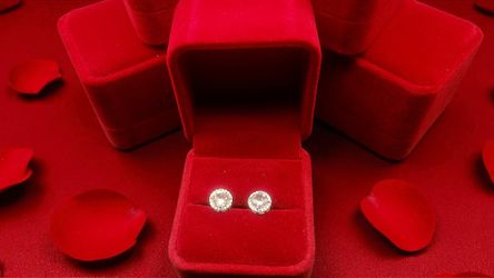 Morganite & Moissanite Halo Earrings