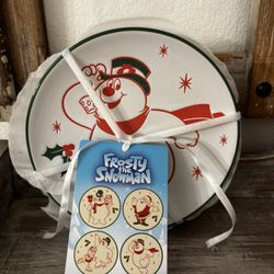 frosty the snowman appetizer plates 