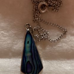 Navajo Turquoise Blue Opal Diamond Shape Pendant