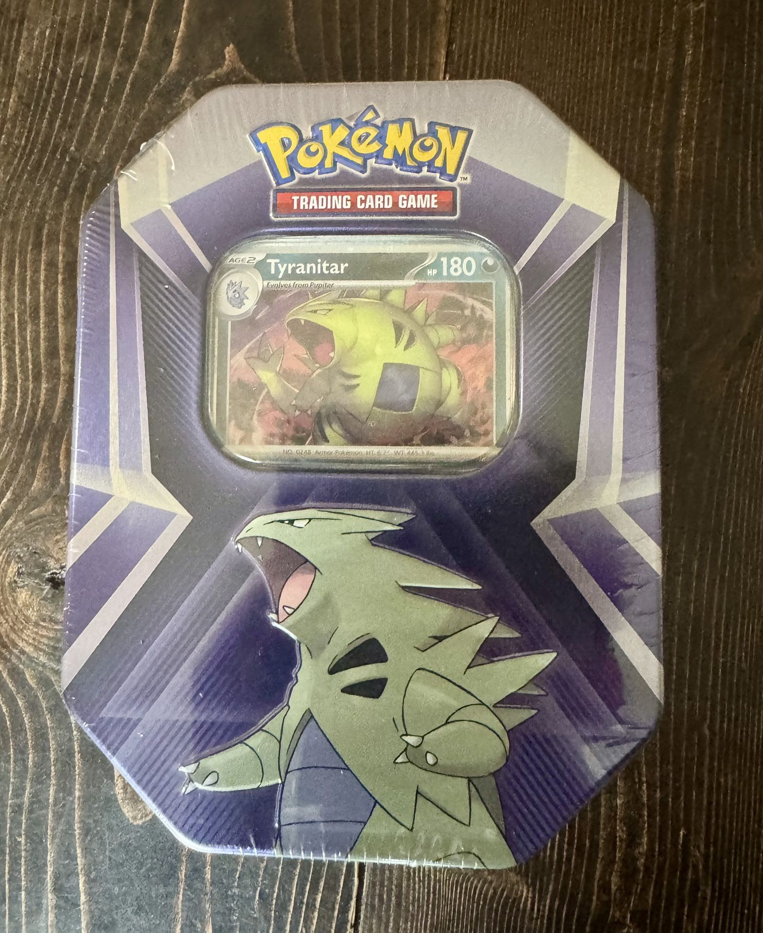 New Sealed Pokémon Tyranitar Tin w/packs