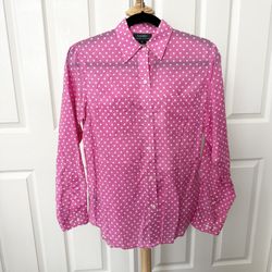 Ralph Lauren Pink Polka Dot Blouse 