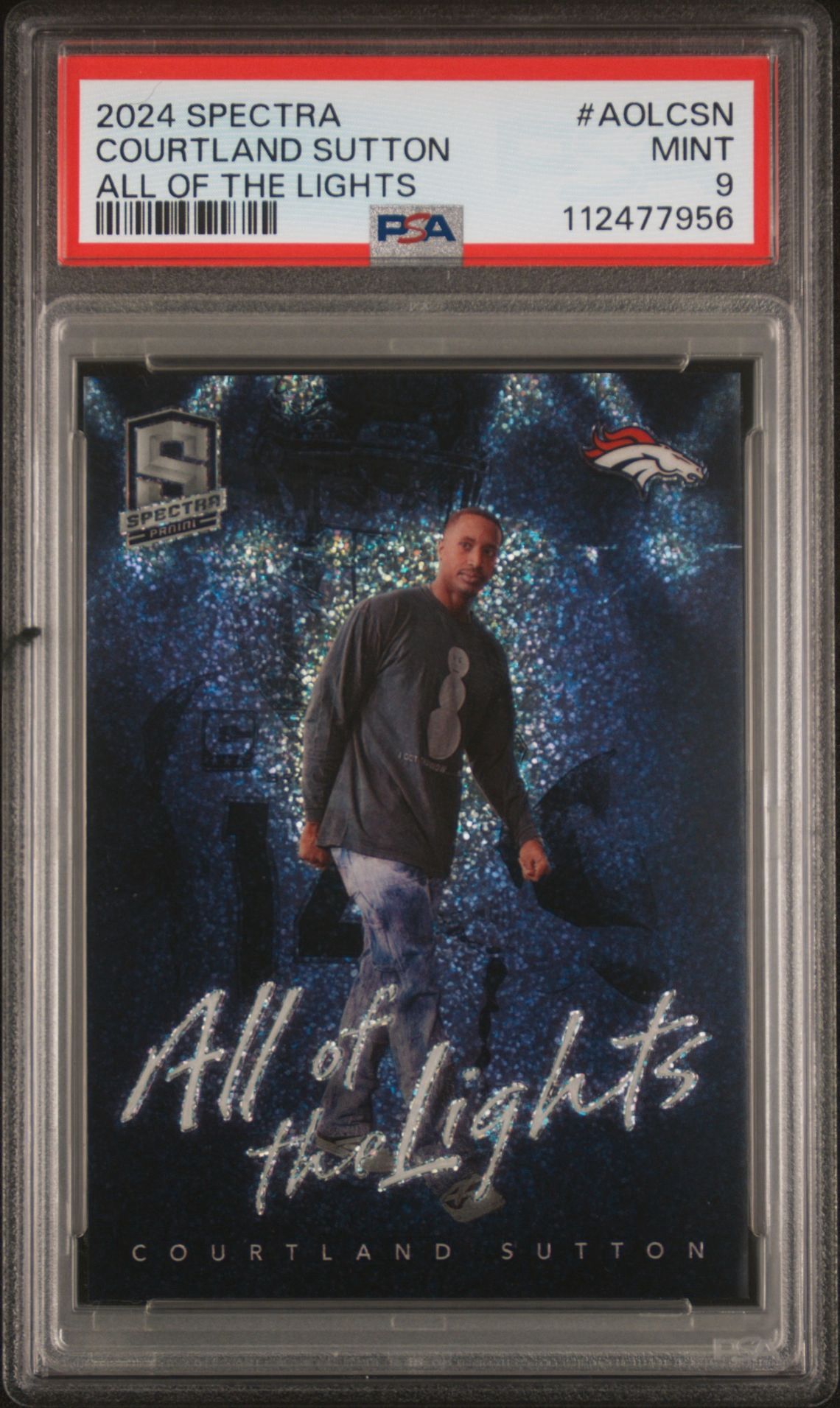 2024 Spectra Courtland Sutton All of the Lights PSA 9 Denver Broncos