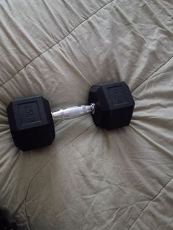 50 lb Rubber Hex Dumbbell