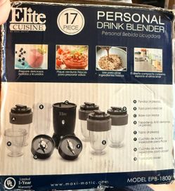 Elite Cuisine 17-Piece Personal Drink Blender