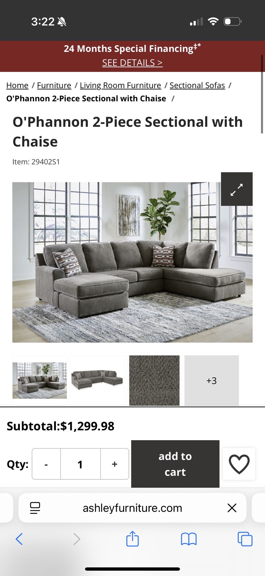 Sectional Couch & Ottoman Table 