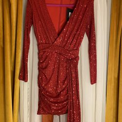 FashionNova red  sequin  mini dress.(NEW)